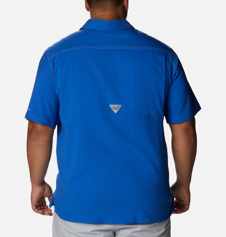 Men's Columbia PFG Low Drag Offshore Short Sleeve Shirts Blue | Plus Size CA-XL841